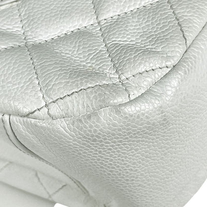 Chanel Coco Mark Chain Shoulder Bag Matelasse Shoulder Bag Caviar Skin White