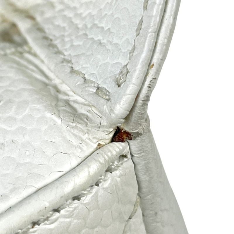 Chanel Coco Mark Chain Shoulder Bag Matelasse Shoulder Bag Caviar Skin White