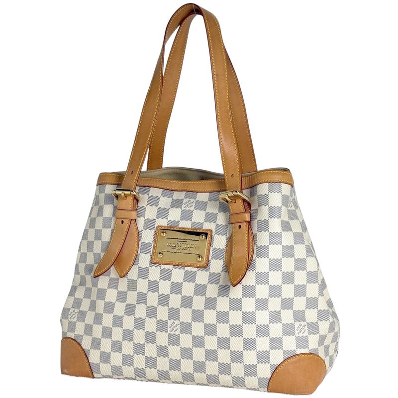 Louis Vuitton Hampstead MM Handbag Shoulder Bag Tote Bag Damier Azure White