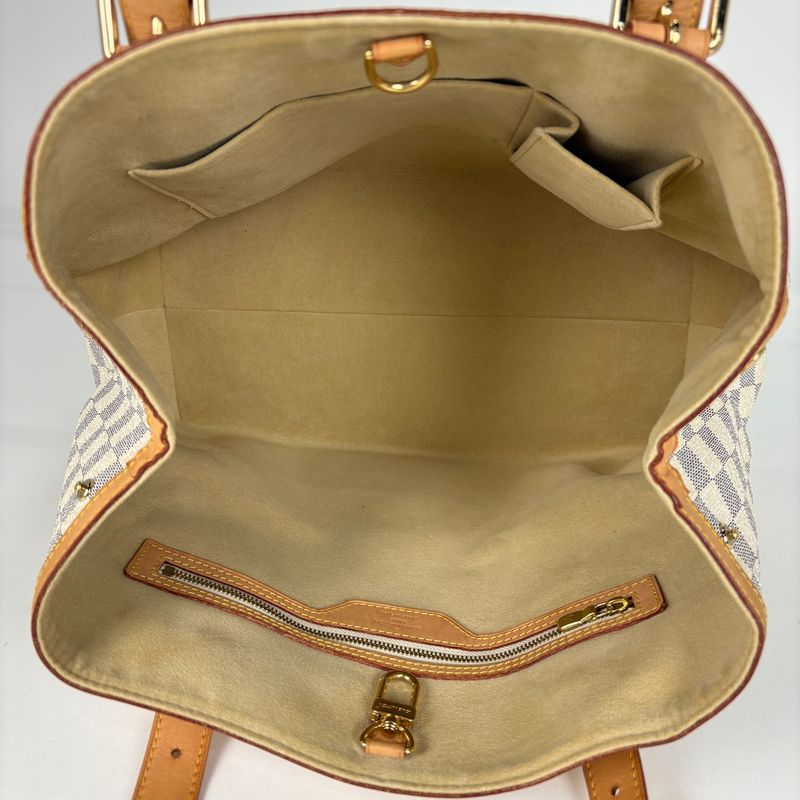 Louis Vuitton Hampstead MM Handbag Shoulder Bag Tote Bag Damier Azure White