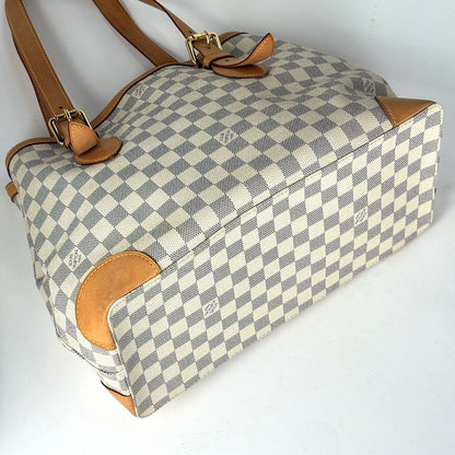 Louis Vuitton Hampstead MM Handbag Shoulder Bag Tote Bag Damier Azure White