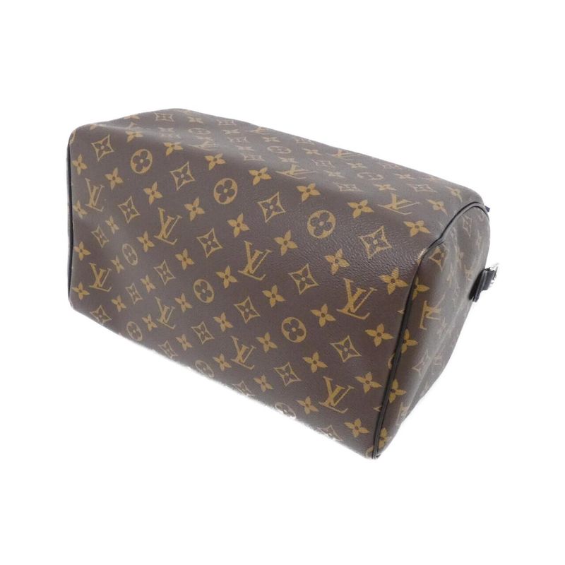 Louis Vuitton Monogram Black Speedy Bandouliere Soft 30cm (11.81in) M12243