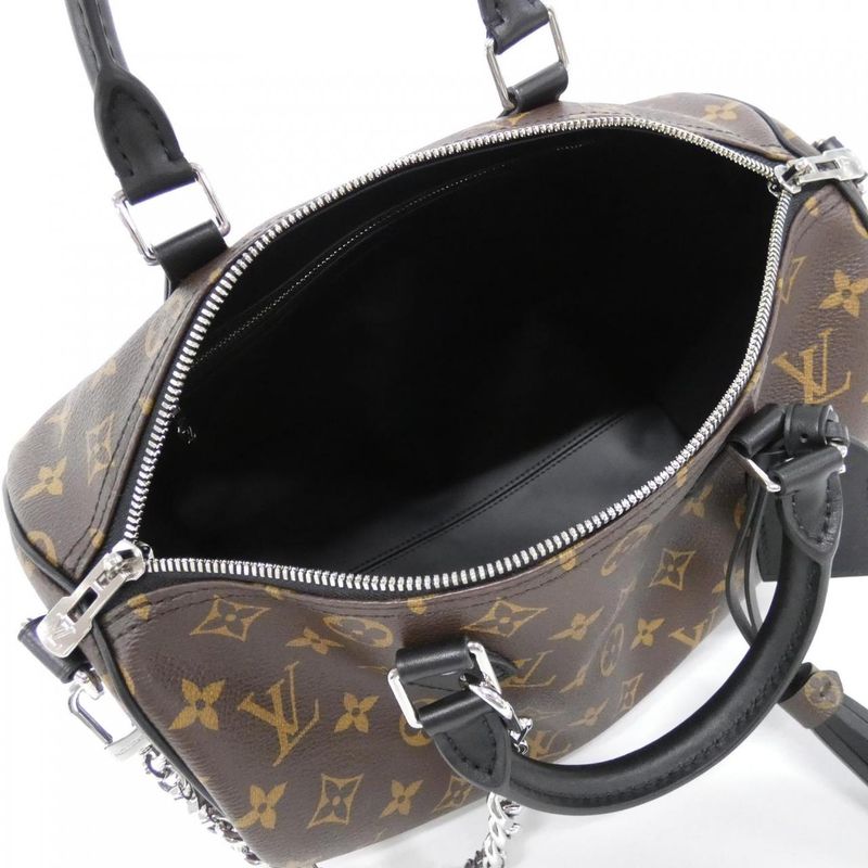 Louis Vuitton Monogram Black Speedy Bandouliere Soft 30cm (11.81in) M12243