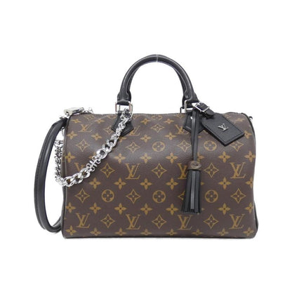 Louis Vuitton Monogram Black Speedy Bandouliere Soft 30cm (11.81in) M12243