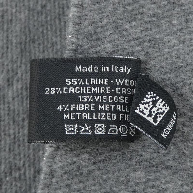 Chanel Grey Knitted Wool Muffler Scarf