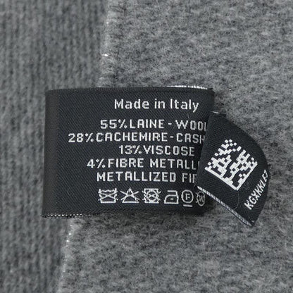 Chanel Grey Knitted Wool Muffler Scarf