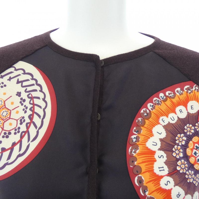 Vintage Hermes Sulfure&presse Papiersⅱ Twill Reine Cardigan