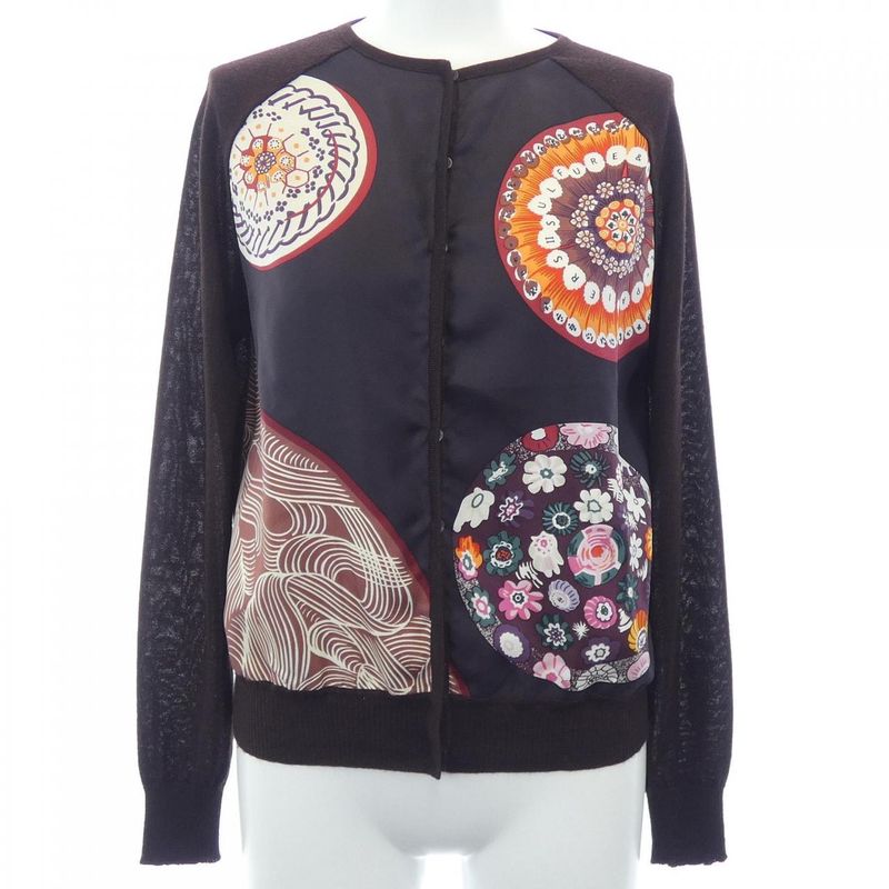 Vintage Hermes Sulfure&presse Papiersⅱ Twill Reine Cardigan