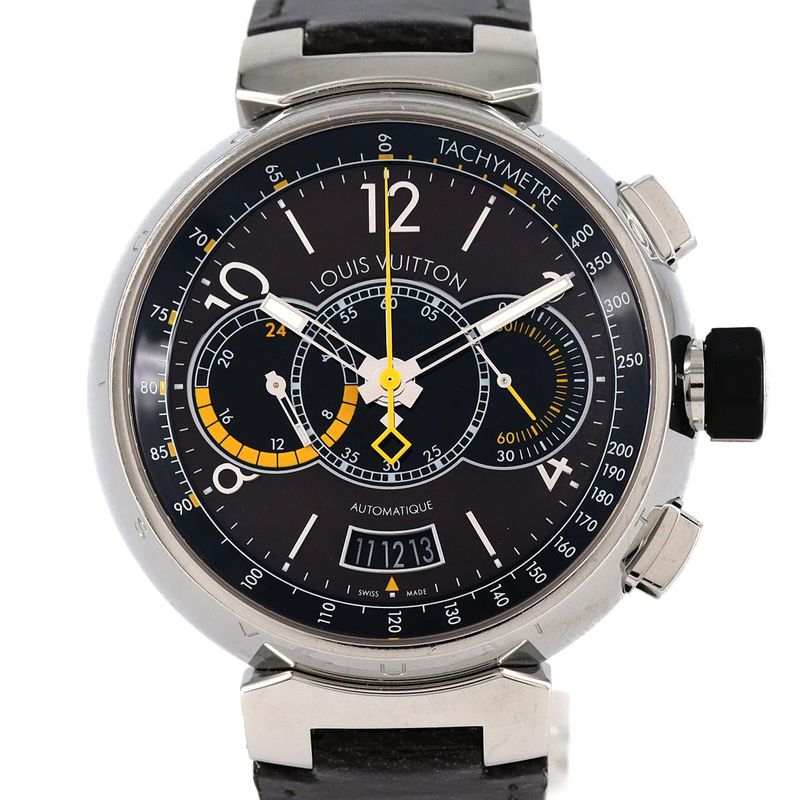Louis Vuitton Tambour Chrono Voyage Q102l SS Automatic Winding