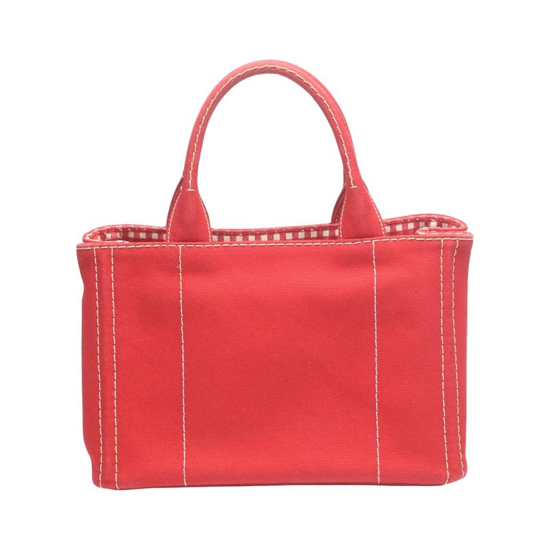 Prada 1 Bg439 Canvas Tote Bag Canapa Mini Red