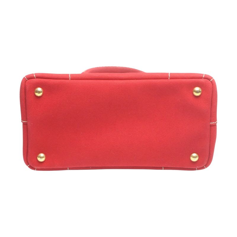 Prada 1 Bg439 Canvas Tote Bag Canapa Mini Red