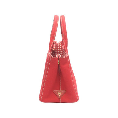 Prada 1 Bg439 Canvas Tote Bag Canapa Mini Red