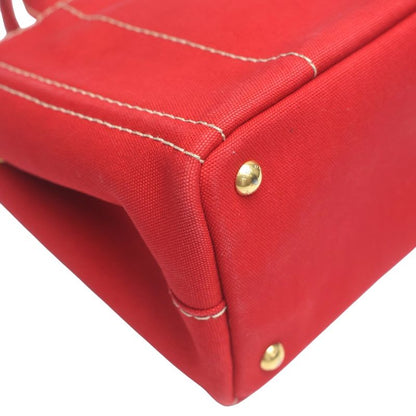 Prada 1 Bg439 Canvas Tote Bag Canapa Mini Red
