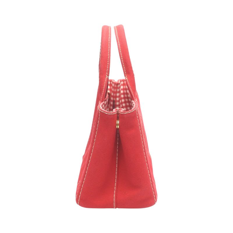 Prada 1 Bg439 Canvas Tote Bag Canapa Mini Red