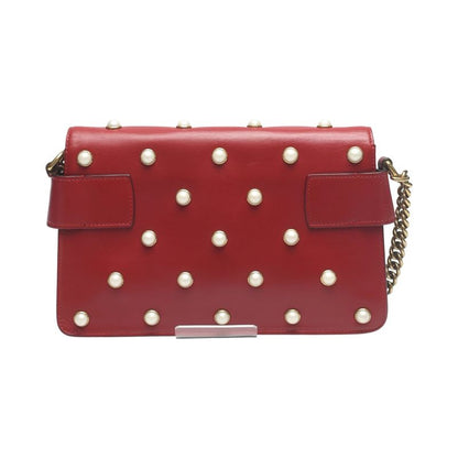 Gucci 2-Way Bag Shoulder Broadway Pearl Ruby Handbag Red