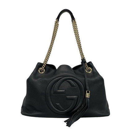 Gucci Shoulder Bag Soho 308982 Black Chain Shoulder Leather