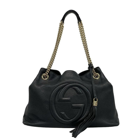Gucci Shoulder Bag Soho 308982 Black Chain Shoulder Leather