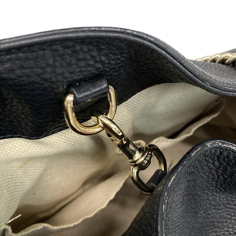 Gucci Shoulder Bag Soho 308982 Black Chain Shoulder Leather