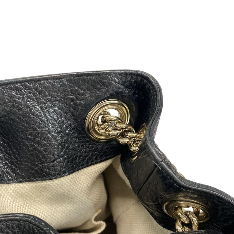 Gucci Shoulder Bag Soho 308982 Black Chain Shoulder Leather