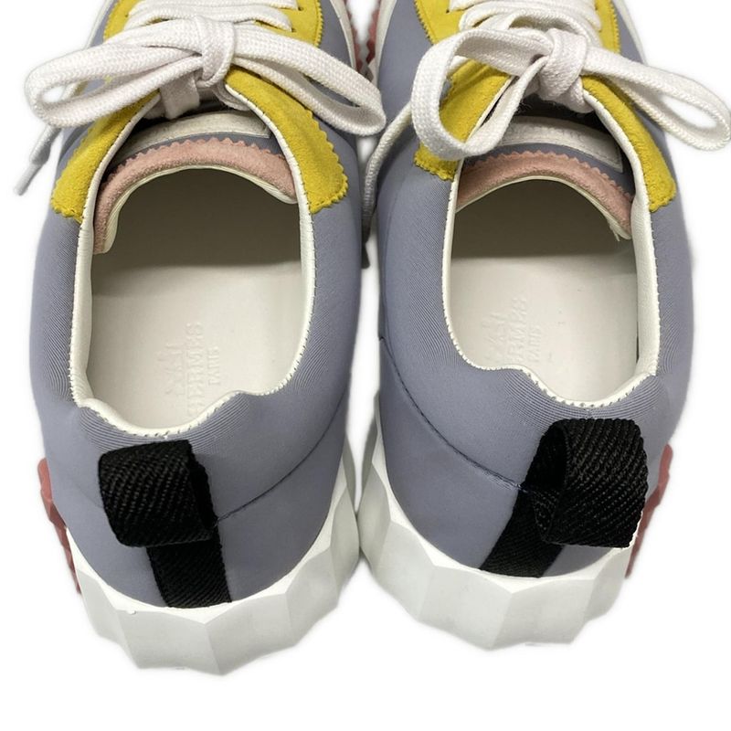 Hermes Sneakers 37 Women's Bouncing Gray X Yellow X Multi