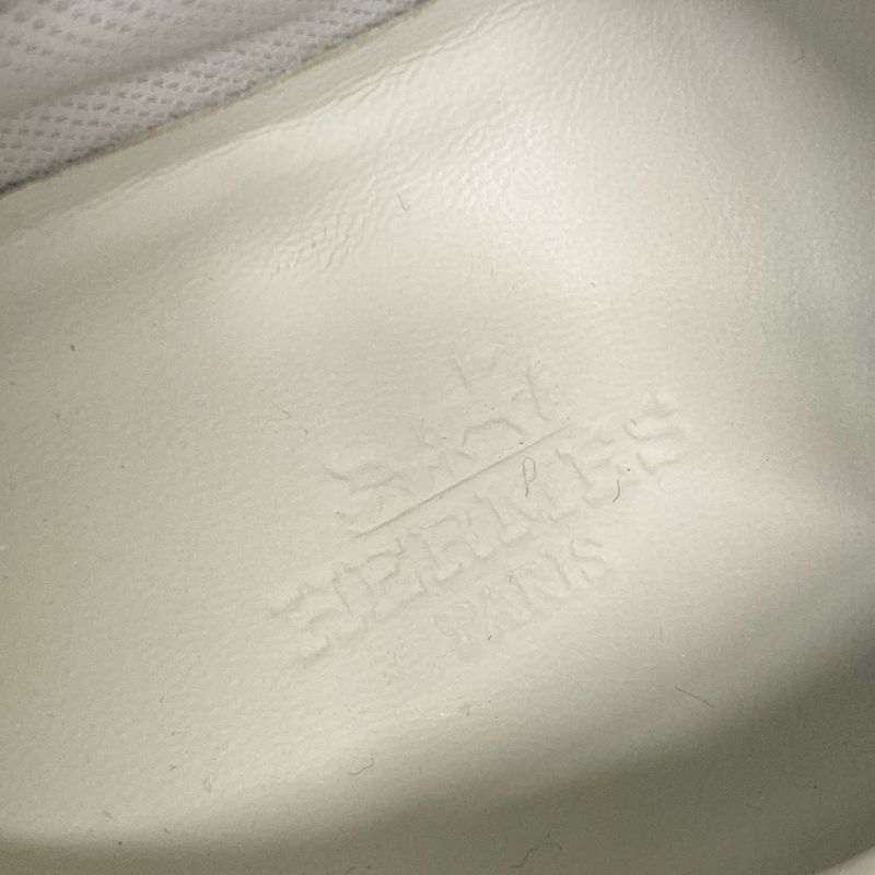 Hermes Sneakers 375 Women's Bouncing Light Gray X Dark Brown Mesh