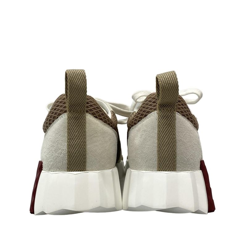 Hermes Sneakers 375 Women's Bouncing Light Gray X Dark Brown Mesh