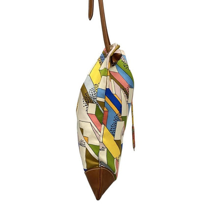 Hermes Shoulder Bag Silky City PM Ivory X Pink X Multi Silk