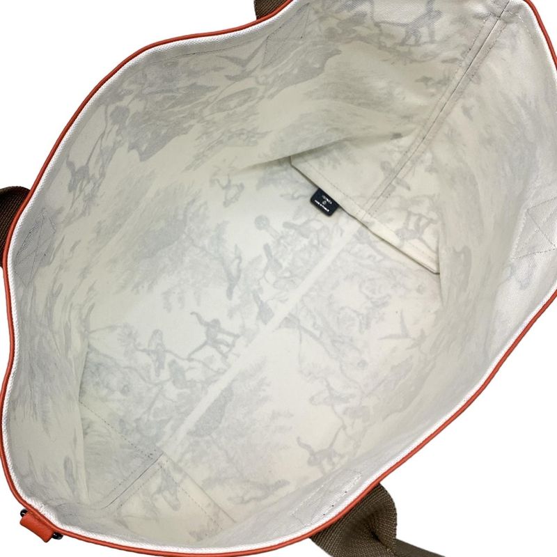 Hermes Tote Bag Cabas White X Black X Beige Petit Ash