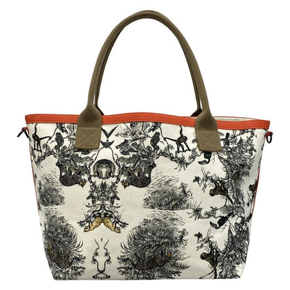 Hermes Tote Bag Cabas White X Black X Beige Petit Ash