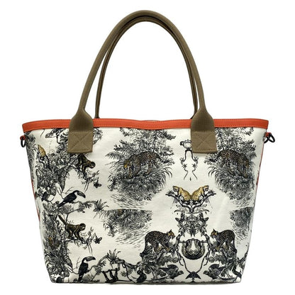 Hermes Tote Bag Cabas White X Black X Beige Petit Ash