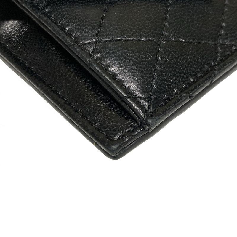 Saint Laurent Paris Coin Case 718357 Black Quilted with Card Case Leather