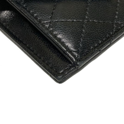 Saint Laurent Paris Coin Case 718357 Black Quilted with Card Case Leather