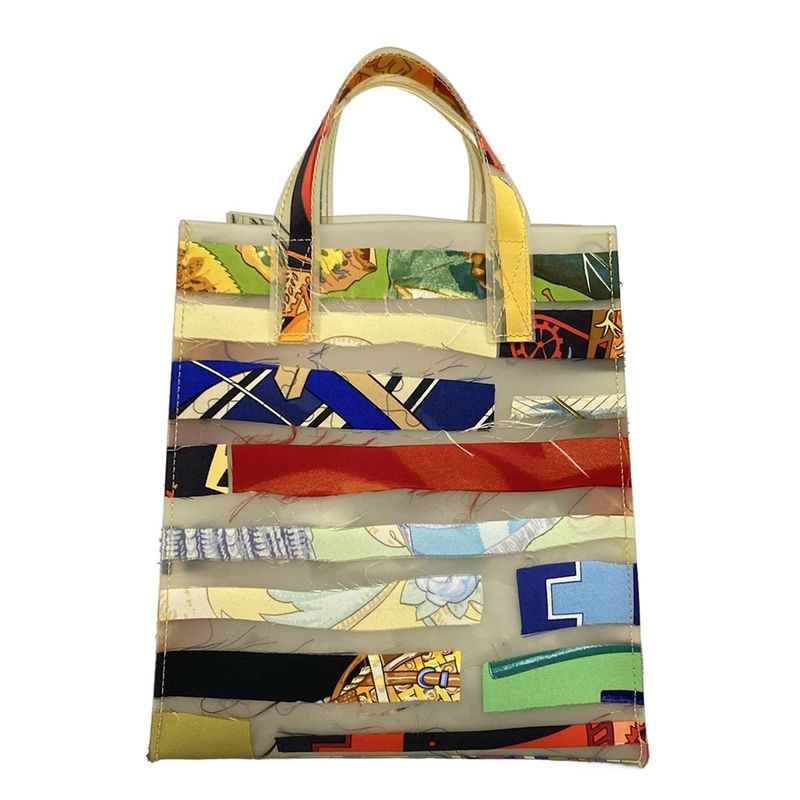 Hermes Handbag - Beige X Red X Multi 2004-2005 Louvre Museum Limited Silk