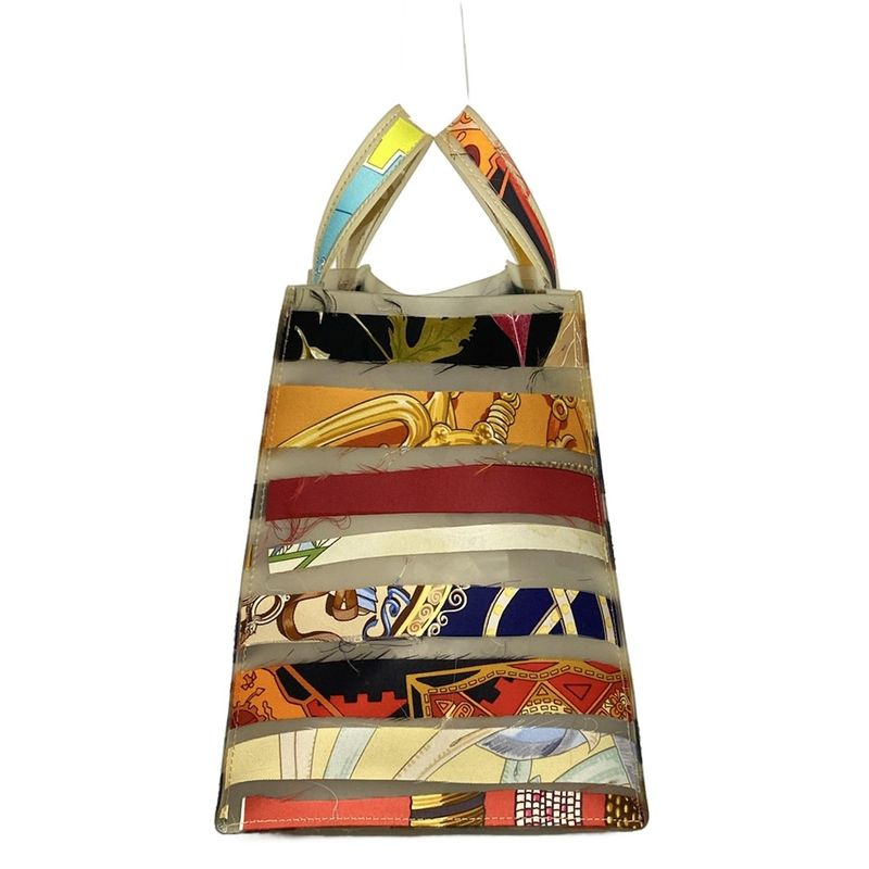 Hermes Handbag - Beige X Red X Multi 2004-2005 Louvre Museum Limited Silk