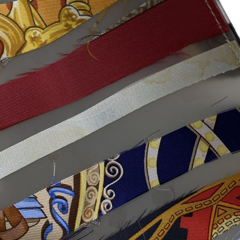 Hermes Handbag - Beige X Red X Multi 2004-2005 Louvre Museum Limited Silk