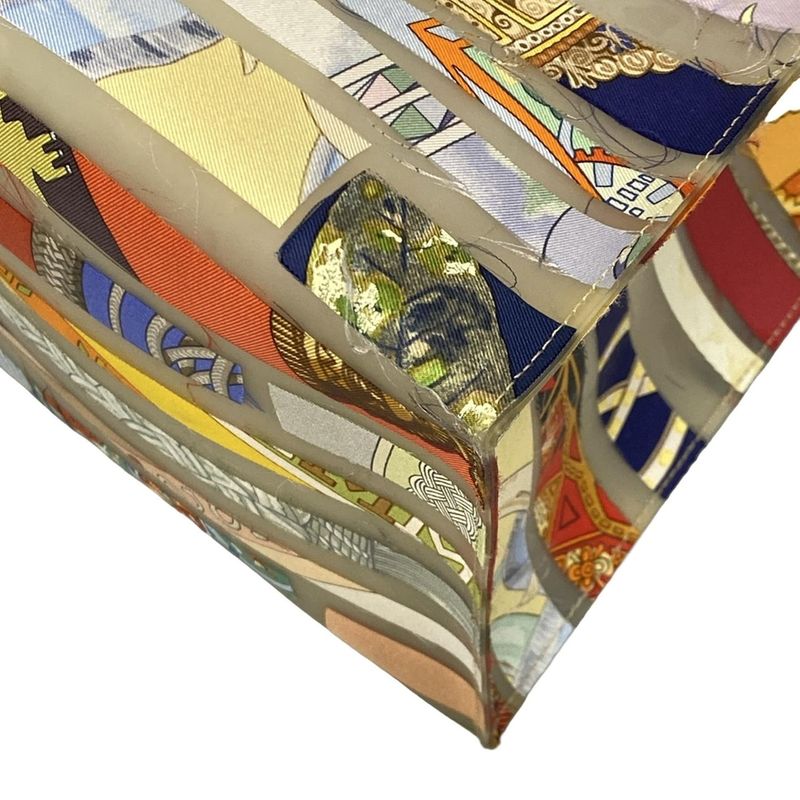 Hermes Handbag - Beige X Red X Multi 2004-2005 Louvre Museum Limited Silk