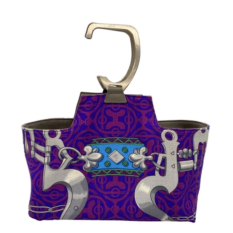 Hermes Tote Bag - Gray Beige X Purple X Silver Petit Ash Reversible Cashmere