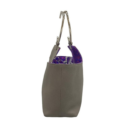 Hermes Tote Bag - Gray Beige X Purple X Silver Petit Ash Reversible Cashmere