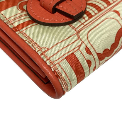 Hermes Coin Case Avec Soie Ivory X Red Silk