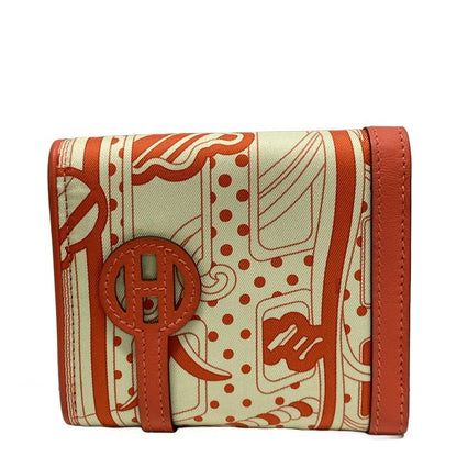 Hermes Coin Case Avec Soie Ivory X Red Silk