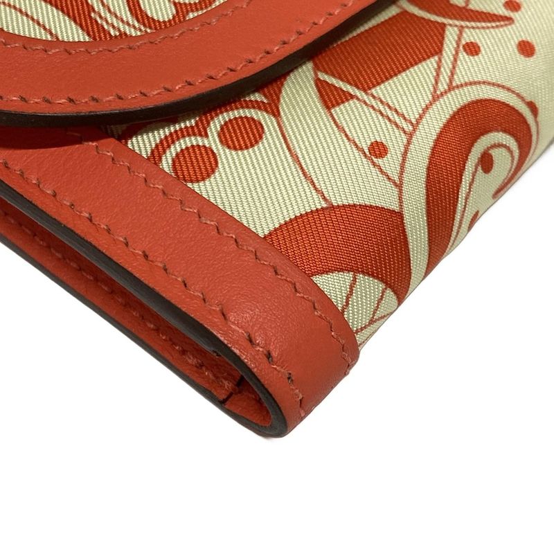 Hermes Coin Case Avec Soie Ivory X Red Silk