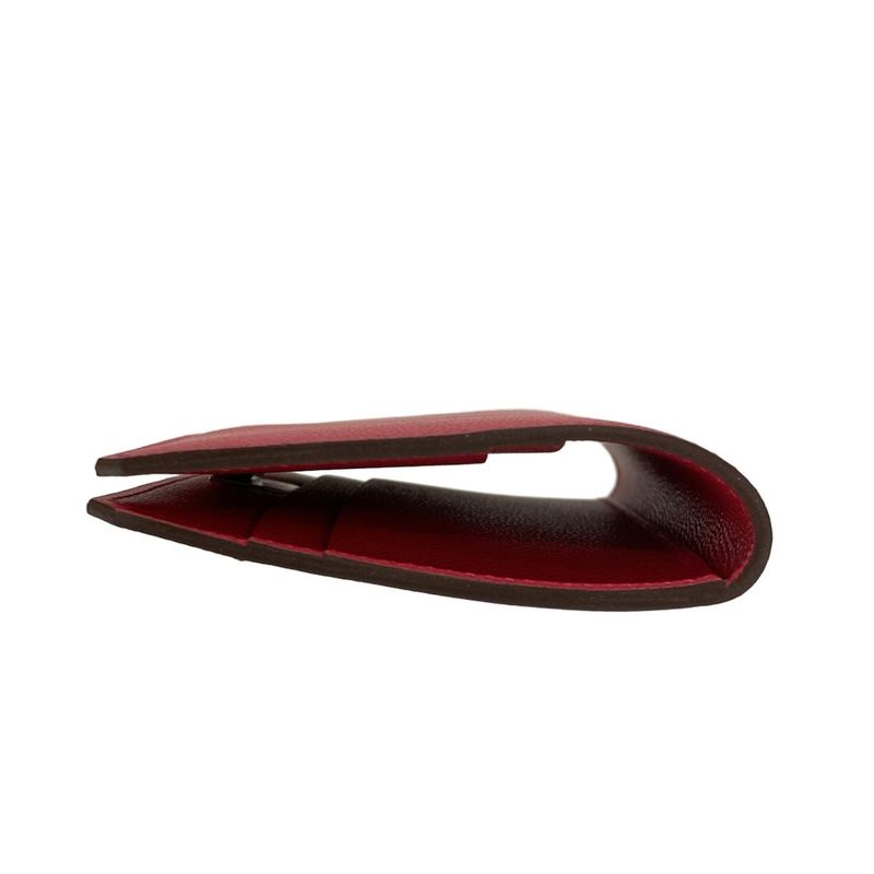Hermes Card Case Medor Framboise Silver Hardware