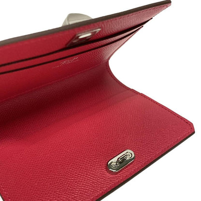 Hermes Card Case Medor Framboise Silver Hardware