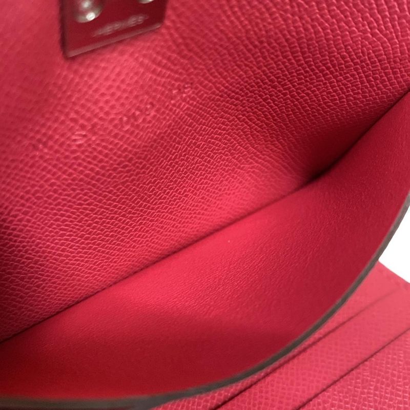 Hermes Card Case Medor Framboise Silver Hardware
