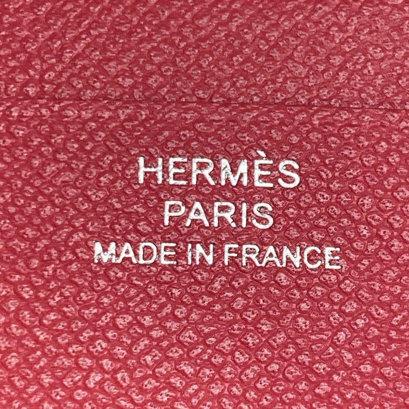 Hermes Card Case Medor Framboise Silver Hardware