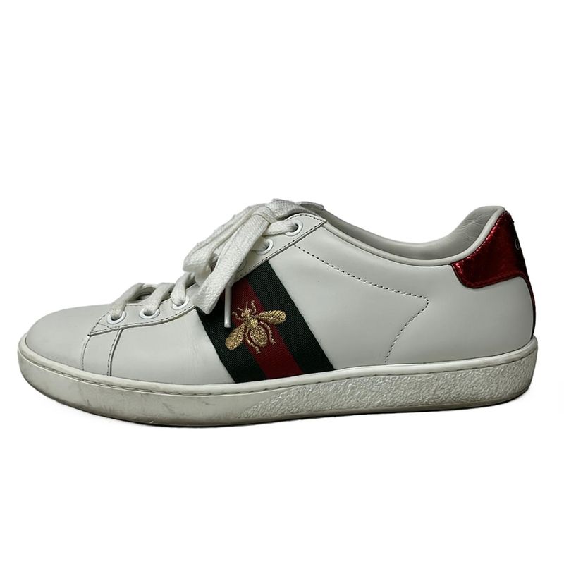Gucci Sneakers 35 1 2 Women's Ace Embroidered Sneakers 431942 White X Multi Bee