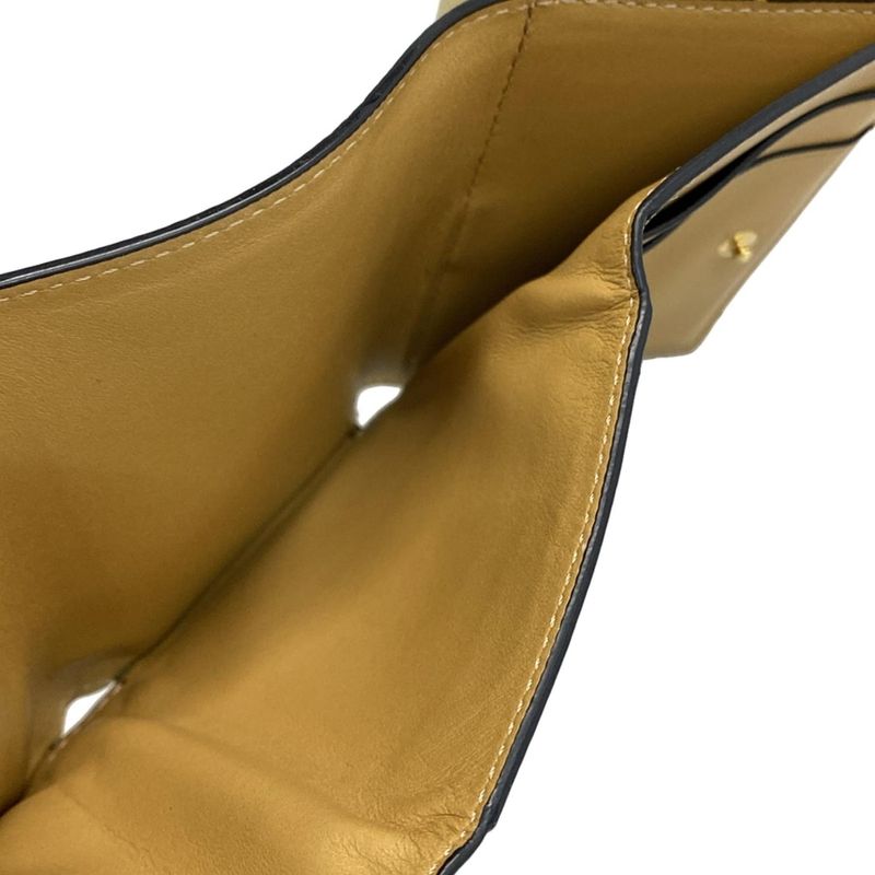 Loewe Trifold Wallet Trifold Wallet C660tr2x01 Beige X Yellow Leather