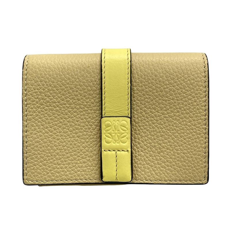 Loewe Trifold Wallet Trifold Wallet C660tr2x01 Beige X Yellow Leather