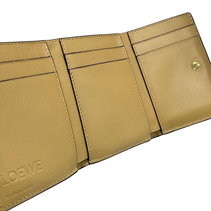 Loewe Trifold Wallet Trifold Wallet C660tr2x01 Beige X Yellow Leather