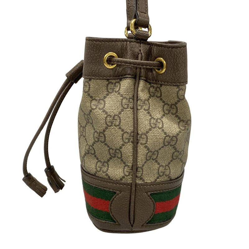 Gucci Shoulder Bag Ophidia GG Mini Bucket Bag 550620 Beige X Dark Brown X Multi